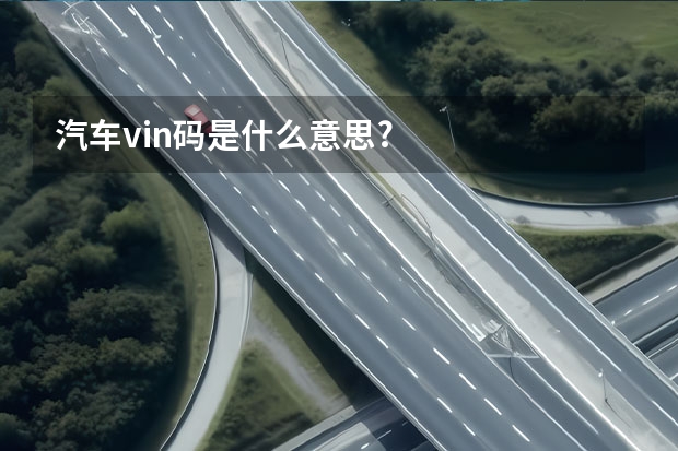 汽车vin码是什么意思?
