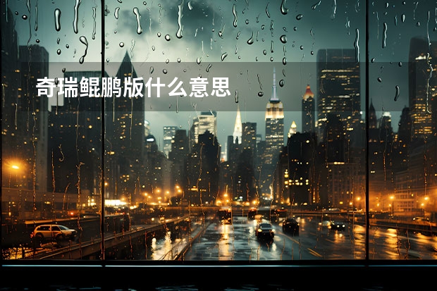 奇瑞鲲鹏版什么意思