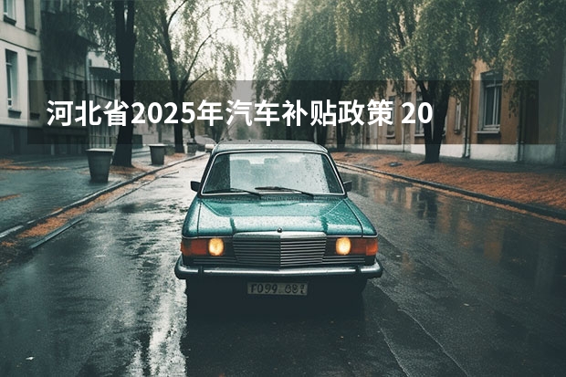 河北省2025年汽车补贴政策 2025年汽车补贴新政